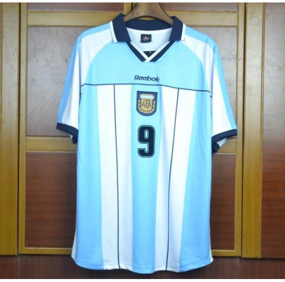 2000-01 Argentina Retro Home Kit Soccer Jersey #9 BATISTUTA